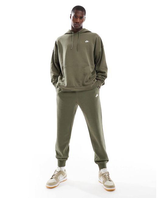 Nike Club – oversize-kapuzenpullover aus french terry in Green für Herren