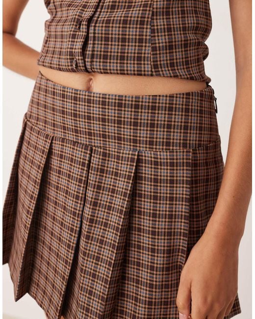 Miss Selfridge Natural – eleganter, karierter minirock, kombiteil