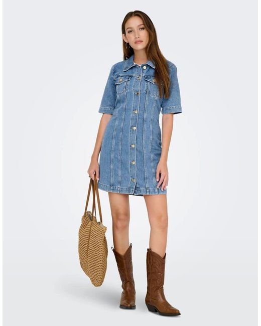 ONLY Blue Denim Dress
