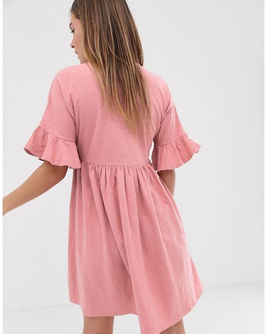 asos pink smock dress