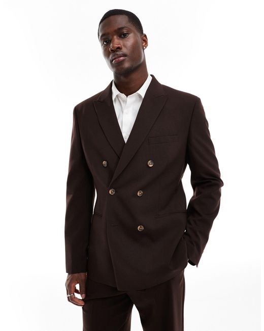 ASOS Black Slim Double Breasted Suit Jacket for men
