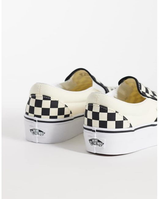 Vans White Classic Slip-on Platform Checkerboard Trainers