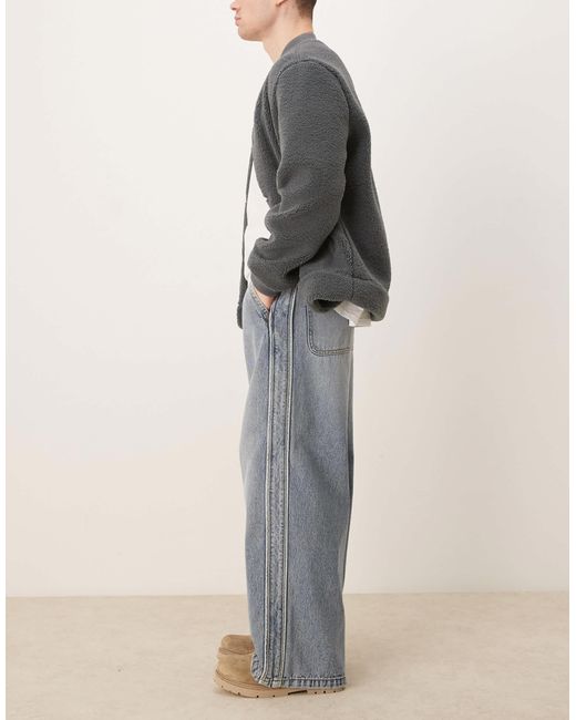 ASOS Gray Super baggy Jeans With Elasticated Waist for men