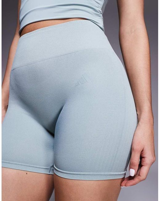 Adidas Originals Blue Adidas Training Workout Essentials Knitted 4in Shorts