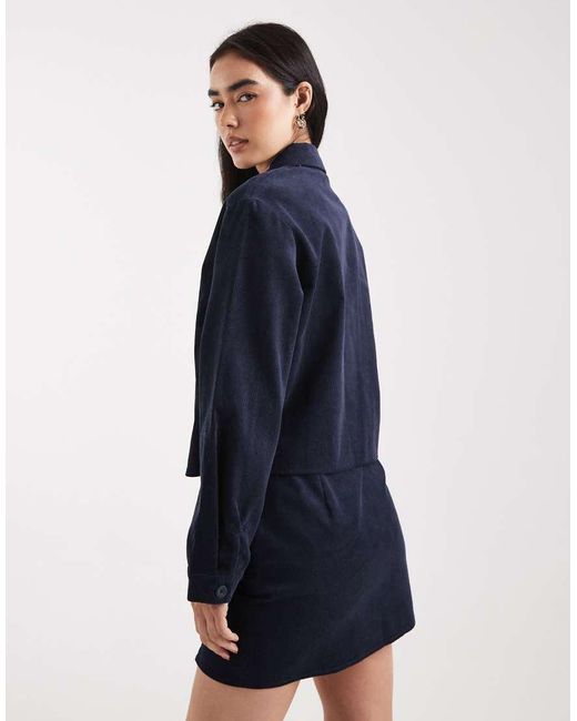 ASOS Blue Cropped Corduroy Shirt
