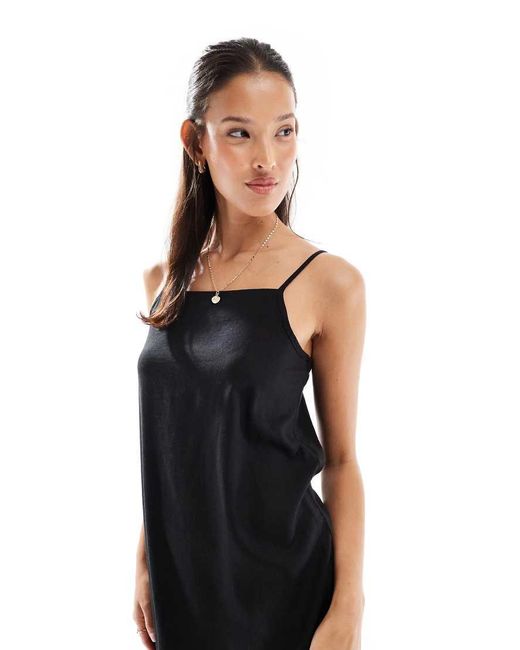 JJXX Black Linen Blend Mini Dress