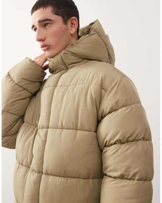 Collusion Natural Unisex Maxi Puffer Coat