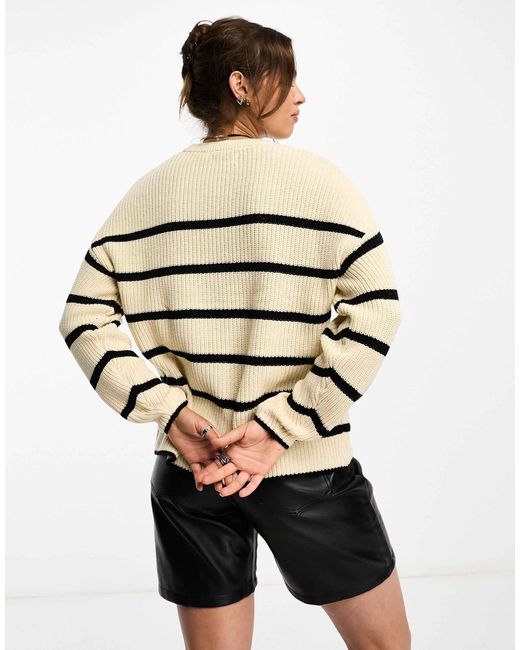 ONLY Natural – gestreifter pullover aus rippstrick