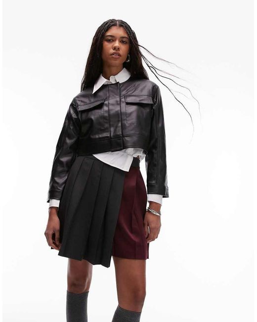 ASOS Black Fabric Mix Spliced Maxi Kilt