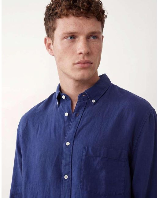 ARKET Blue Pure Linen Shirt for men