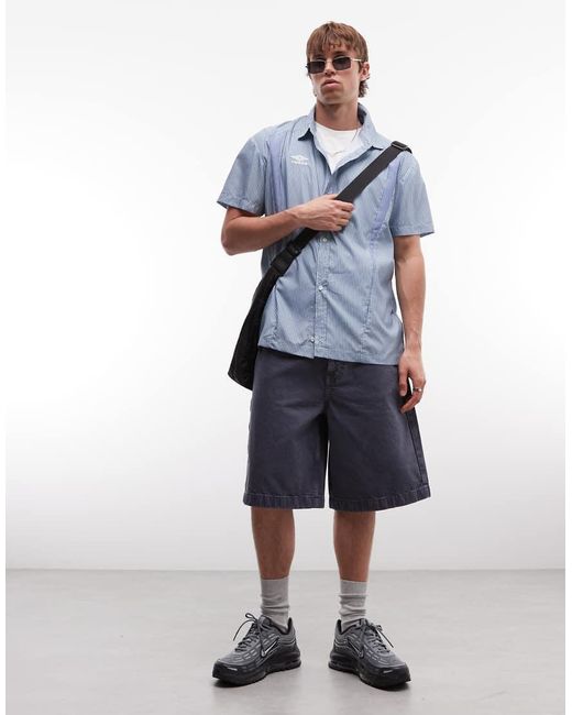 Umbro Blue Short Sleeve Boxy Shirt for men