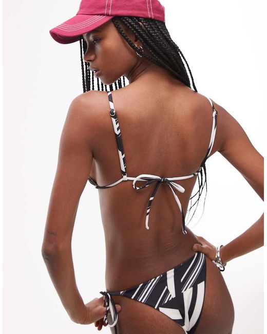 Slip Bikini Monocromatico A Righe di SNDY'S in Brown