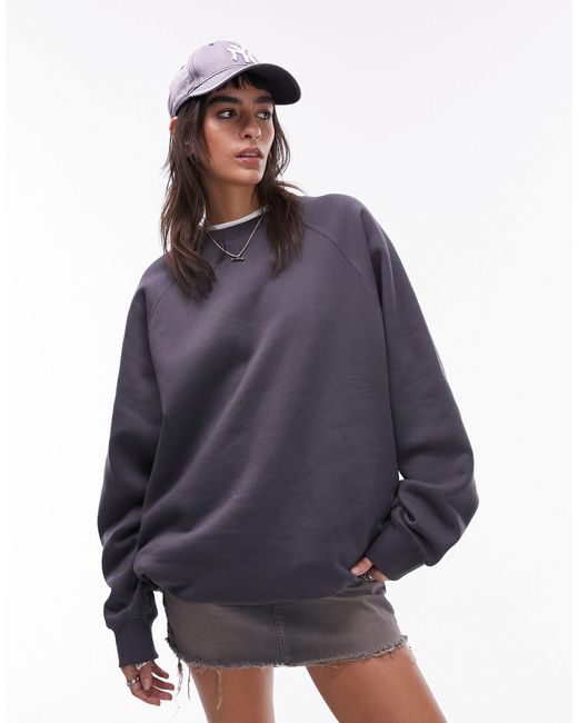 TOPSHOP Blue Premium – oversize-sweatshirt