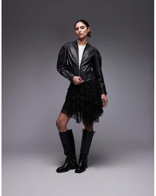 AllSaints Black Jayde Tulle Mini Skirt
