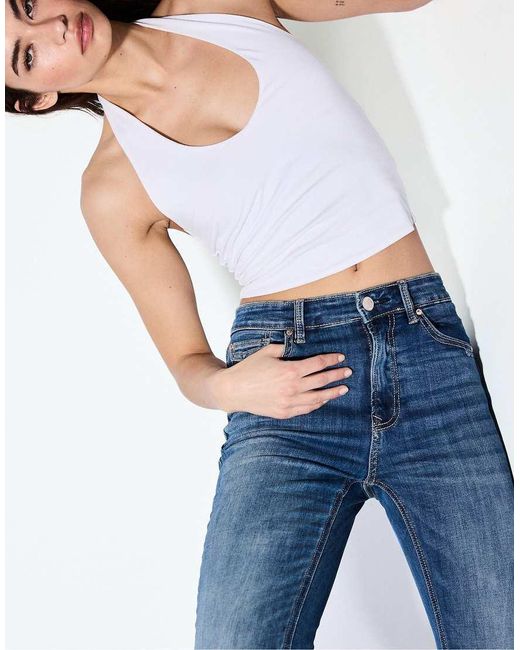 Stradivarius Blue D07 High-waist Jeans