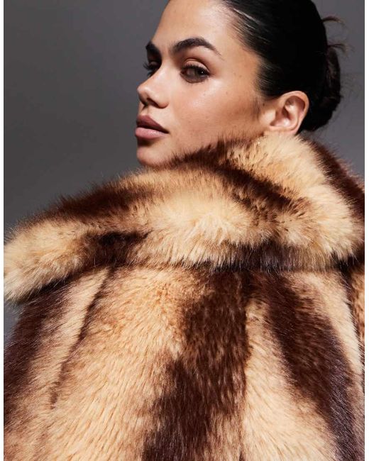Aria Cove Gray Faux Fur Midi Coat