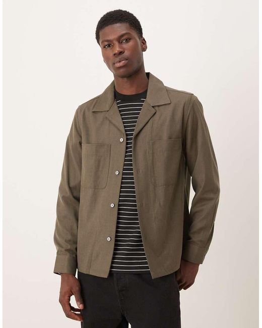 Mango Brown Overshirt for men