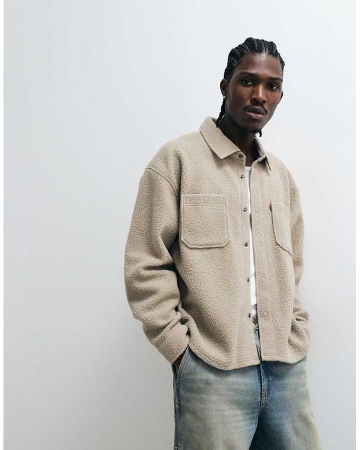 Camicia Borg di Levi's in Natural da Uomo