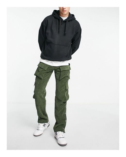 TOPMAN Relaxed Cord Cargo Pants in Green for Men | Lyst