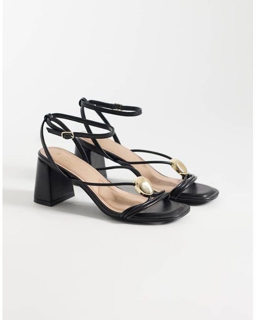 New Look White Faux Leather Multistrap Block Heeled Sandals