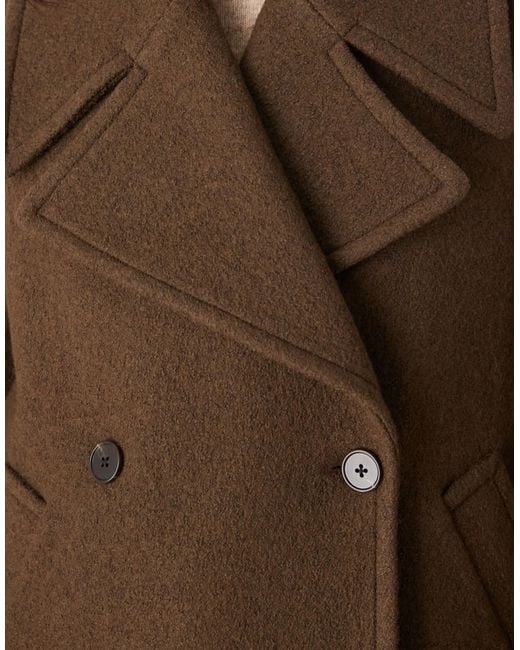 Mango Brown Wool Mix Short Tailored Jacket