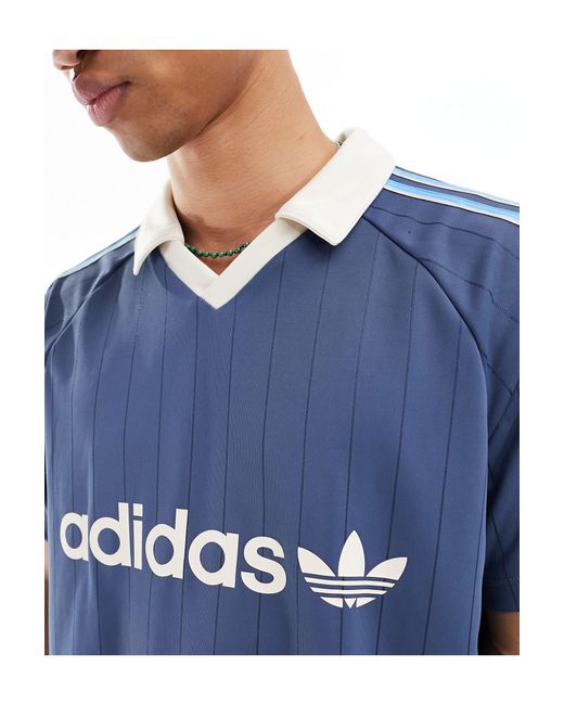 Polo blu rétro di Adidas Originals in Blue da Uomo