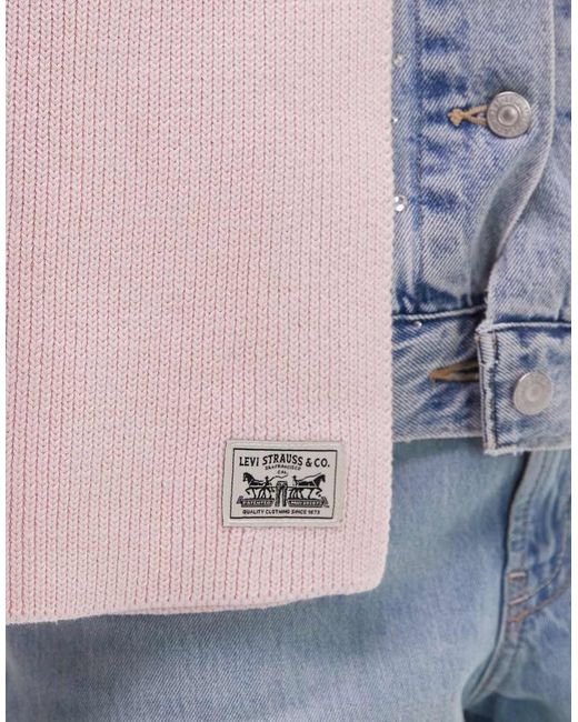 Levi's Ribgebreide Sjaal Met Labellogo in het Blue