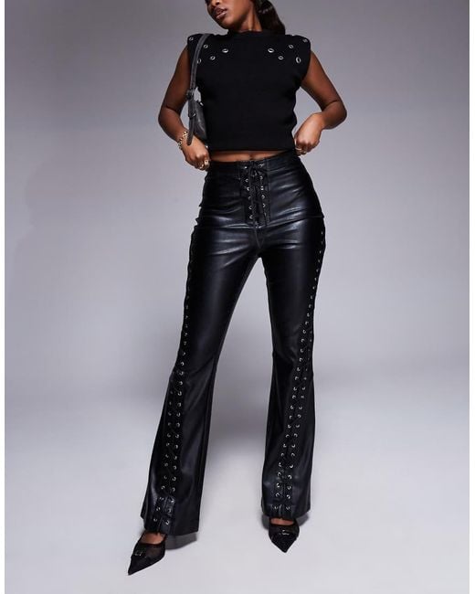 black tie up trousers