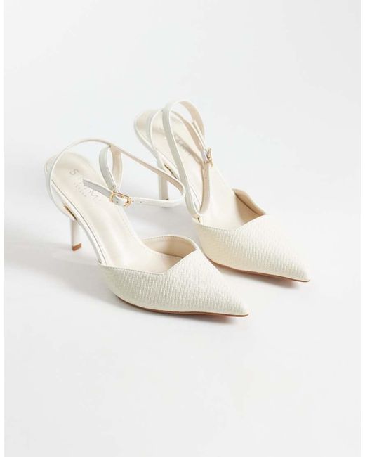 SIMMI White Simmi London Nella Woven Heeled Shoes