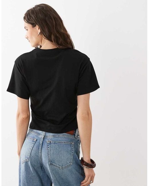 Brave Soul Black Short Sleeve Corset Waist T-Shirt