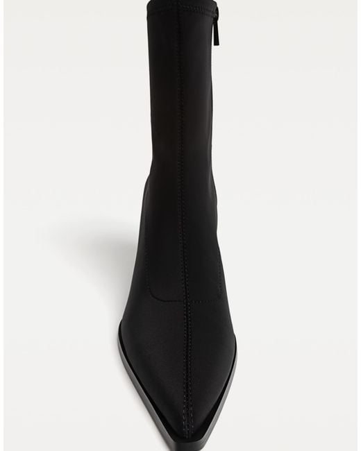 Stradivarius Black – ankle boots mit stoff und stilettoabsatz