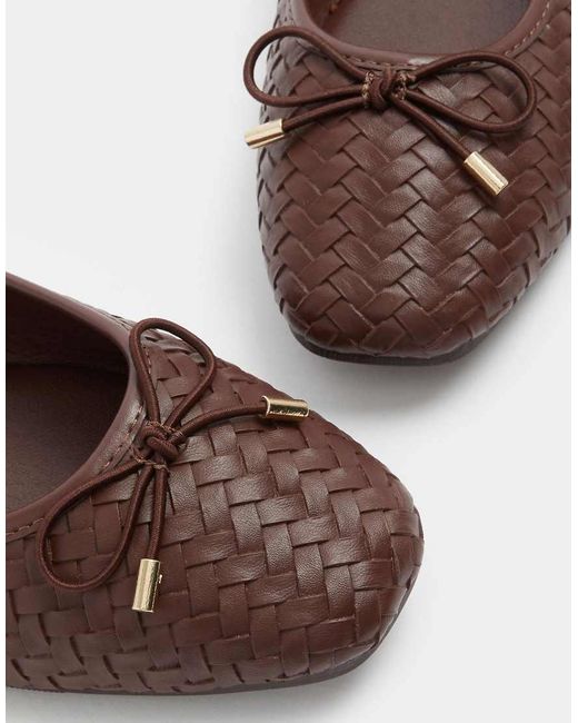 Long Tall Sally Blue Woven Ballerina Pumps