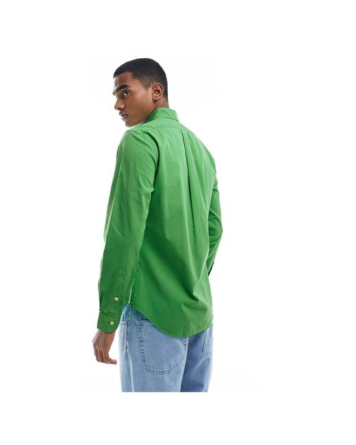 Polo Ralph Lauren Green Icon Logo Twill Shirt Slim Fit for men