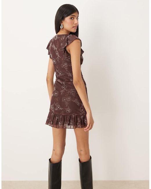 Motel Purple Motarika Floaty Mini Dress