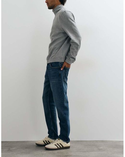 Mango Blue Tapered Jeans for men