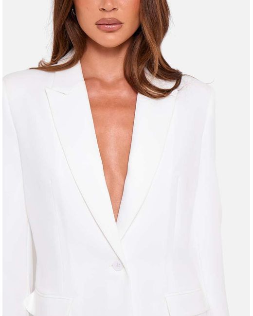 Public Desire White Bridal Fitted Tailored Blazer
