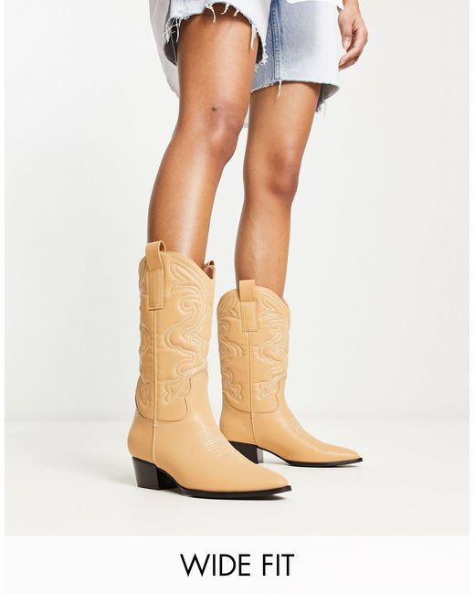 Glamorous Western Boots in White Lyst