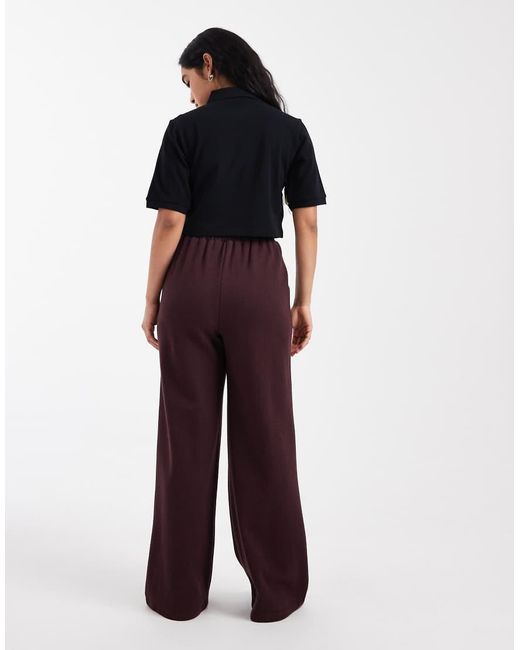 Threadbare Multicolor Mock Knit Wide Leg Trackies With Seam Detail