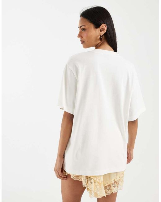 ASOS White Oversized Tee With Panther Graphic