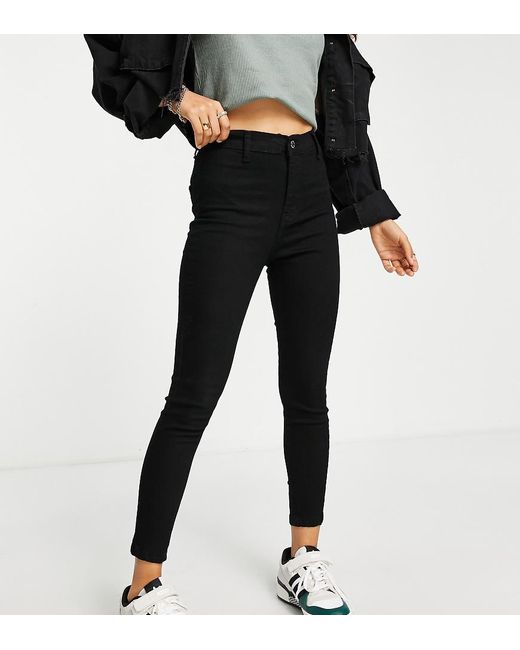 Don't Think Twice Black Dtt Petite Chloe High Waist Disco Stretch Skinny Jeans