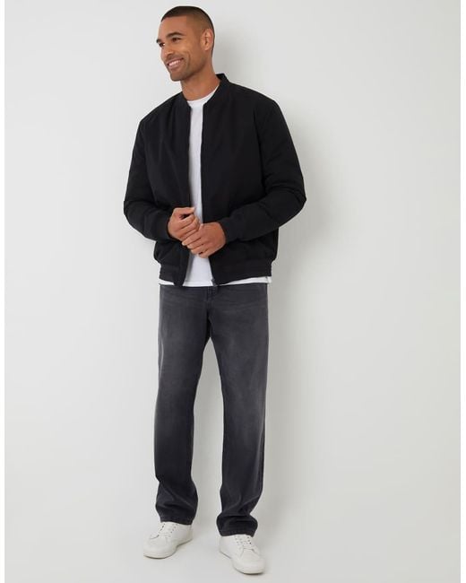 Threadbare Blue Padded Bomber Jacket for men