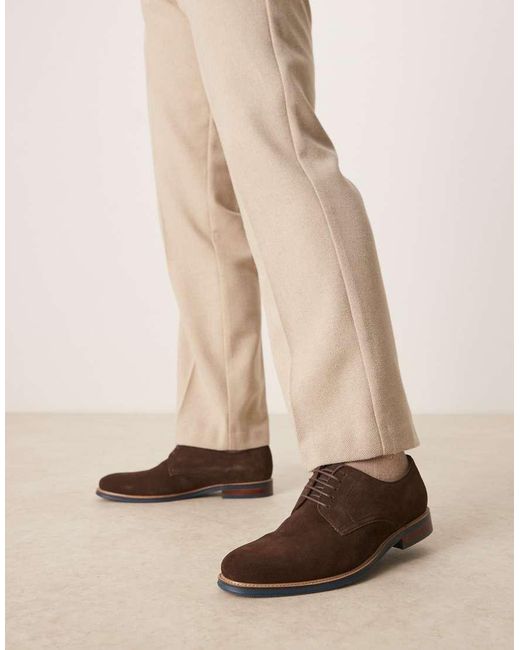 Dune Natural Stanley Suede Brogues Shoe for men