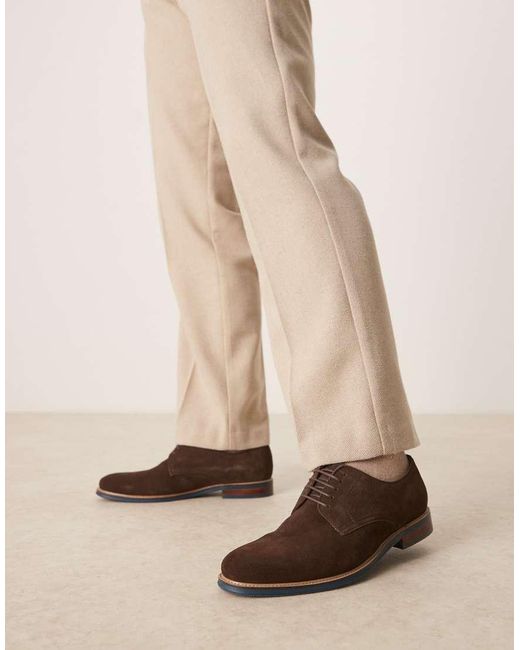 Dune Natural Stanley Suede Brogues Shoe for men