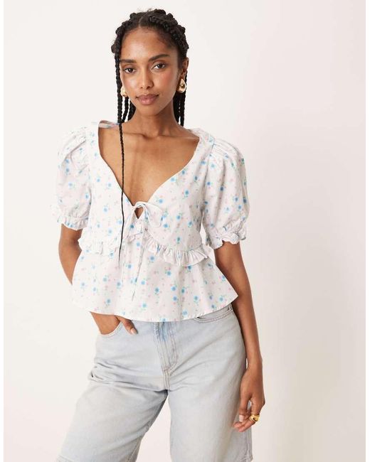 Glamorous White V Neck Tops