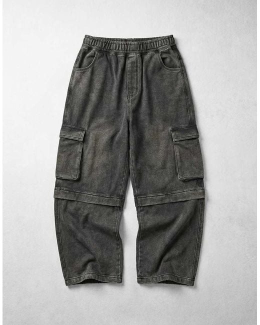 Bershka Gray baggy Cargo Trousers for men