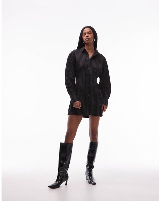 ASOS Black – tailliertes mini-hemdkleid