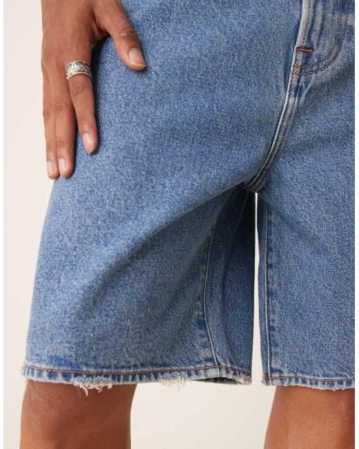 Abercrombie & Fitch Blue baggy Denim Shorts for men