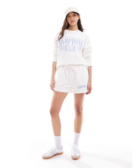 Miss Selfridge White – oversize-sweatshirt