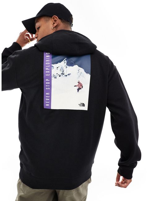 The North Face Blue Snowboard Retro Back Graphic Hoodie for men