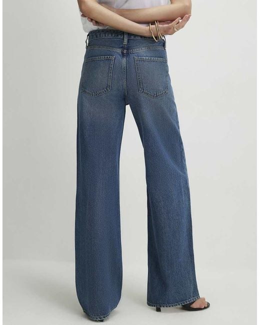 River Island Blue Ripped Relaxed Straight Jeans